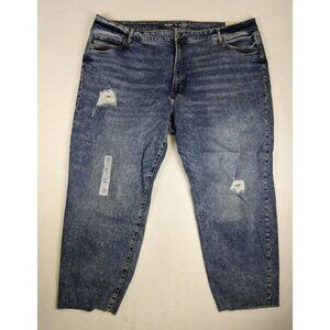 Old Navy Women's Jeans Size 28 O.G. Straight High Rise Medium Wash Distressed